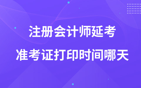 注冊(cè)會(huì)計(jì)師延考準(zhǔn)考證打印時(shí)間哪天