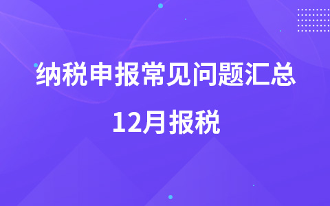 納稅申報(bào)常見(jiàn)問(wèn)題匯總 12月報(bào)稅