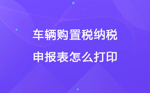 車輛購(gòu)置稅納稅申報(bào)表怎么打印