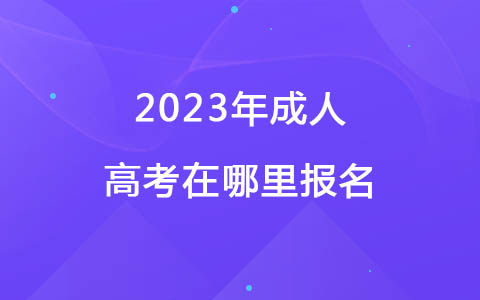 2023年成人高考在哪里報(bào)名