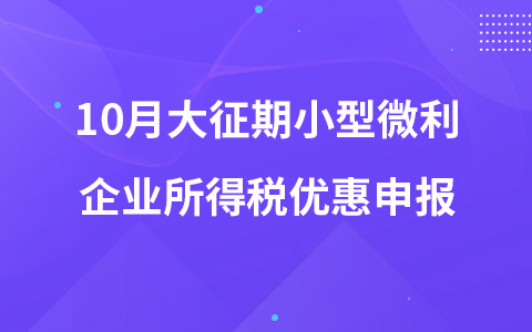 10月大征期小型微利企業(yè)所得稅優(yōu)惠申報