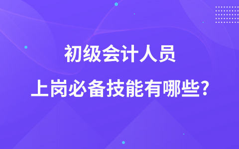 初級(jí)會(huì)計(jì)人員上崗必備技能有哪些?