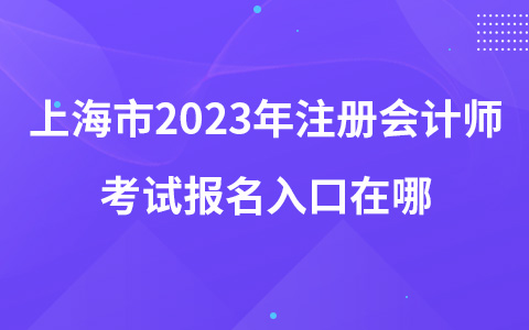 上海市2023年注冊(cè)會(huì)計(jì)師考試報(bào)名入口在哪