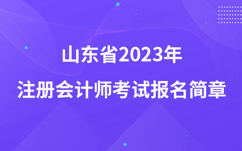 山東省2023年注冊(cè)會(huì)計(jì)師考試報(bào)名簡(jiǎn)章