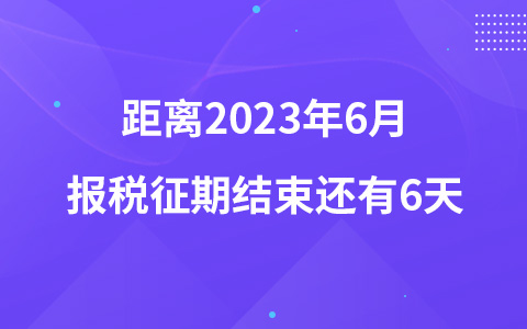 距離2023年6月報(bào)稅征期結(jié)束還有6天