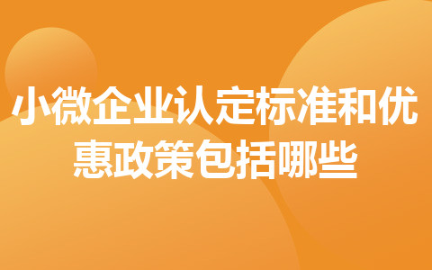 小微企業(yè)認定標準和優(yōu)惠政策包括哪些