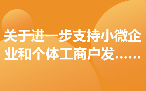 關(guān)于進(jìn)一步支持小微企業(yè)和個(gè)體工商戶發(fā)展有關(guān)稅費(fèi)政策的公告