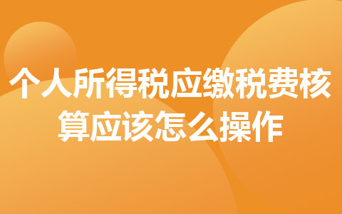 個(gè)人所得稅應(yīng)繳稅費(fèi)核算應(yīng)該怎么操作